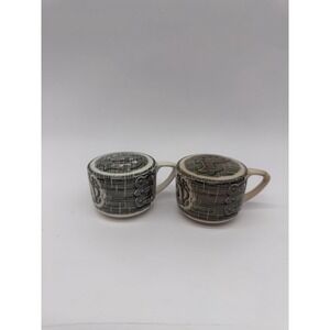 Vintage ROYAL USA The Old Curiosity Shop Green Salt & Pepper Shaker Set